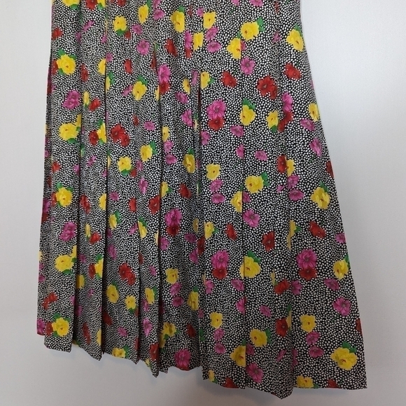Saks Fifth Ave Skirt by LIHLI Floral Print 100% Silk - Picture 5 of 10